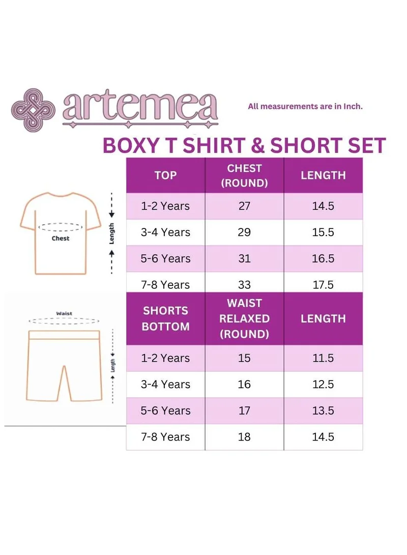 Artemea  Value PACK OF TWO Nightwear - Dream Like a Unicorn print Girls Premium Pajama set & Bow-tiful Bow printed Girls Premium Short set ( 4 Pc set - 2 TOP & 2 bottoms) for Women | Best Price UAE